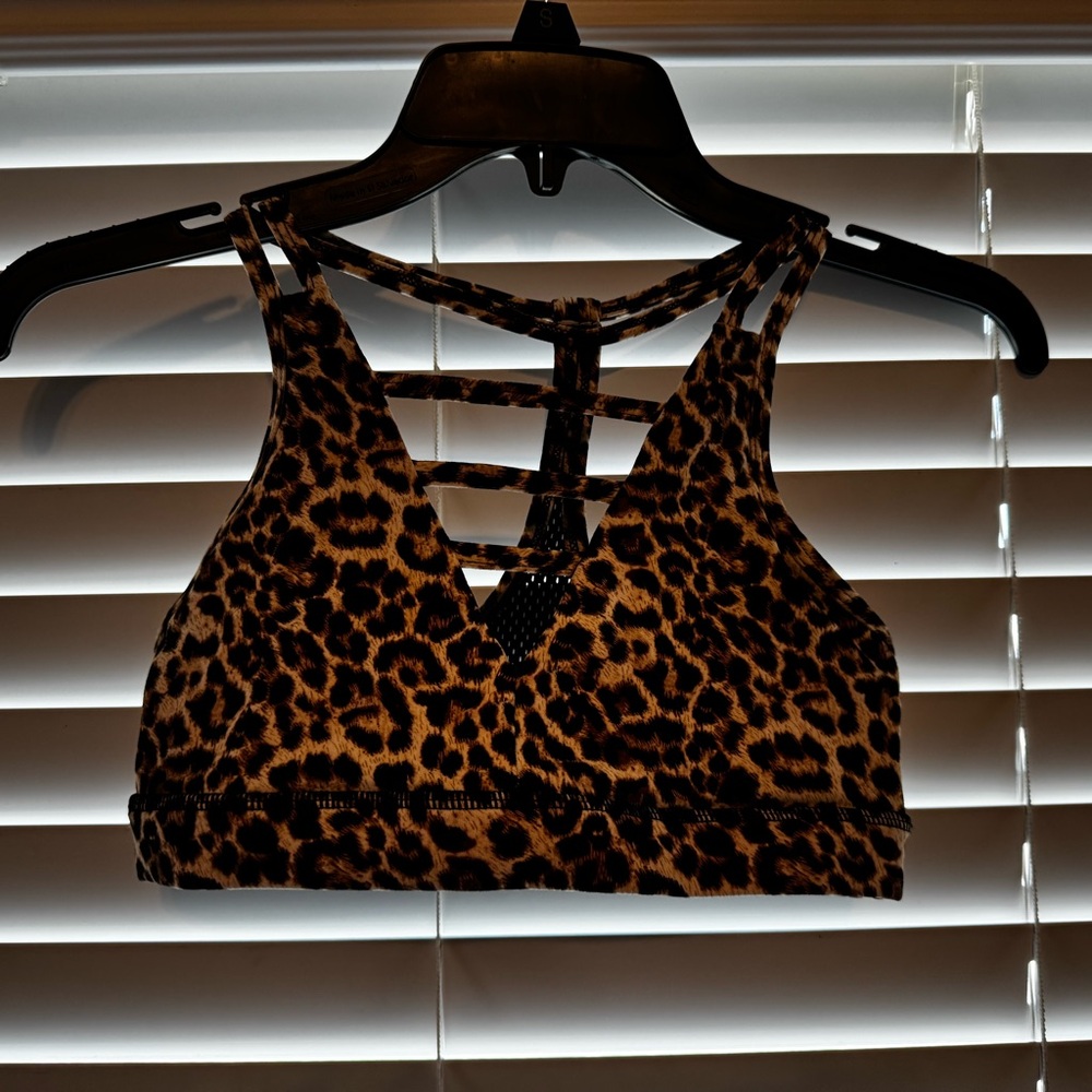 ZYIA Cheetah Print strappy sports bra